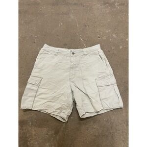 Vintage Columbia Beige Tan Cream Khaki Hiking Outdoor Men's Cargo Shorts Sz 30W